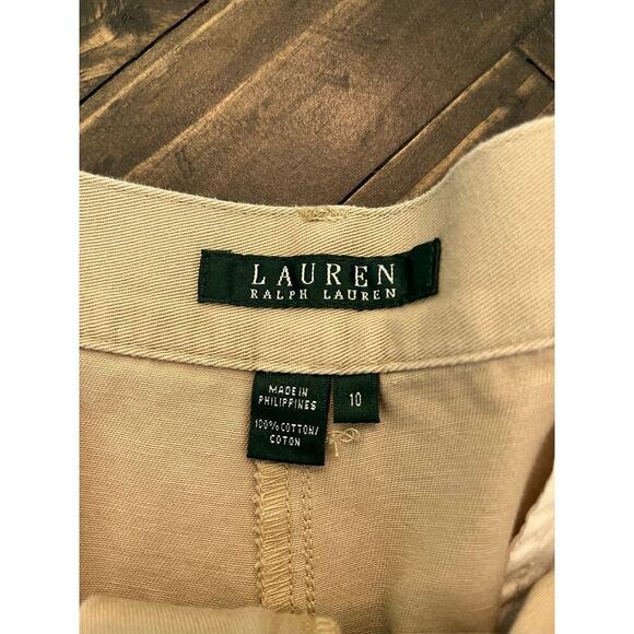 Lauren Ralph Lauren Shorts Womens 10 Khaki Safari Hong Kong 80s 90s Y2K Grunge - Picture 2 of 8